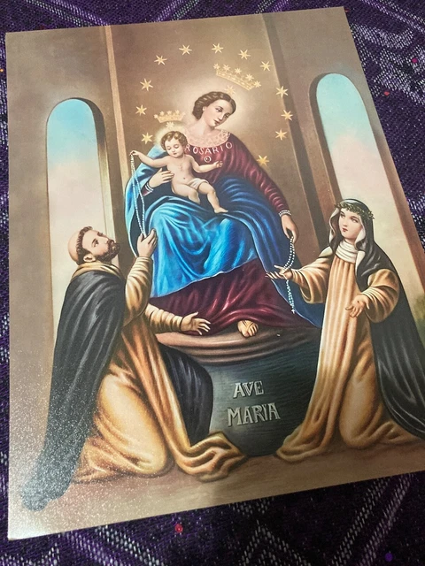 OUR LADY OF the Rosary Pompeii Virgin Mary Picture 8x6 £4.99 - PicClick UK