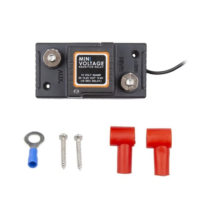Keenso VSR Relè Sensibile Alla Tensione 12V 125A – Isolatore Doppia Batteria Con Montaggio A Superficie, Per Veicoli E Barche