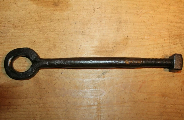 Antique Wrought Iron Eye Pin Tether/Threaded Hand Forged Light Fitting
