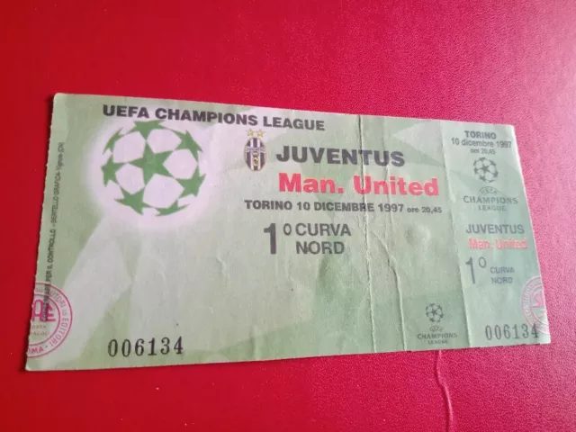 Biglietti Calcio Stadio Juventus Manchester United 10 12 1997 Champions League