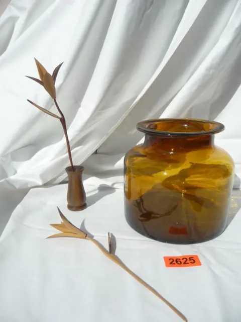 2625. Altes Biedermeier Glas Vorratsglas Bonbonglas Vase mundgeblasen cognac 5 l