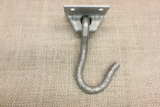 old Swivel Plant Hook Porch steel hanger rustic 1 3/4 X 1 7/8 X 3 3/4” vintage 3