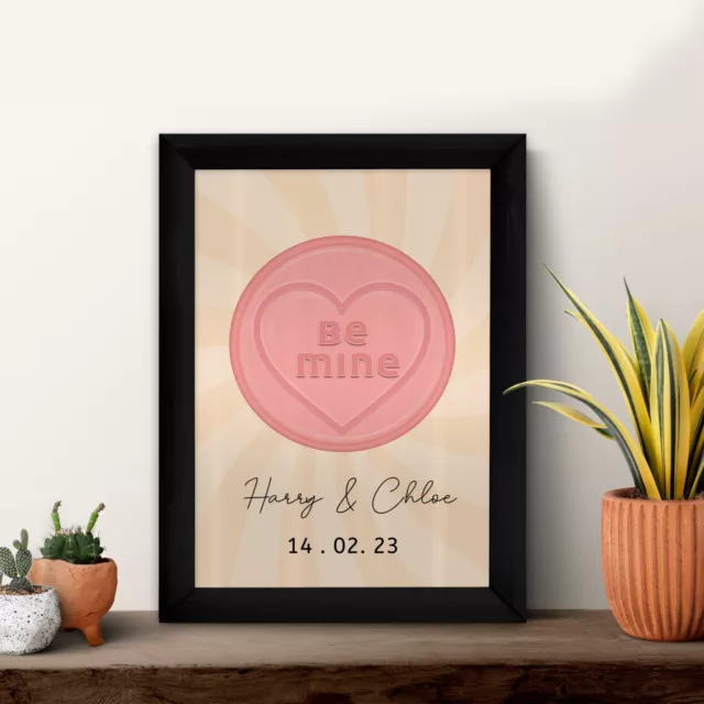 Personalised Be Mine - A4 Metal Sign Print - Frame Options Available