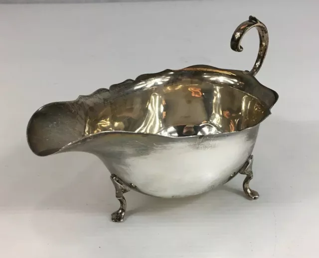Antique 1923 Collingwood & Sons Solid Silver Gravy Boat 14cm In Length