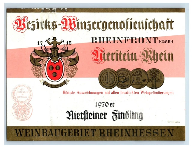 1970's-80's Bejirks Winergenoiieniehait Wine Label Original S28E