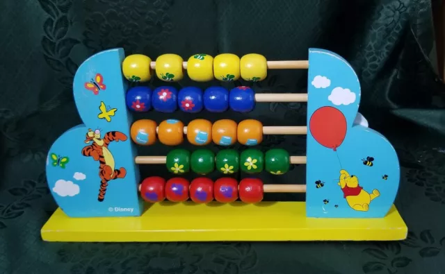 Pallottoliere Disney © In Legno Winnie The Pooh & Tigro Vintage Da Collezione