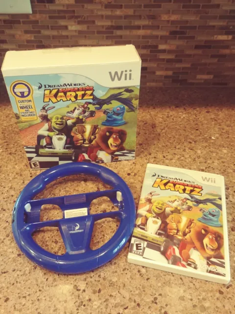 Pre-owned TESTED DreamWorks Super Star Kartz Nintendo Wii Box Set Wheel And Game