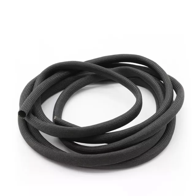 Black Fibreglass High Temperature Sleeving Wire Harness Cable Insulating Tube 3