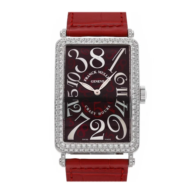 FRANCK MULLER LONG Island Crazy Hours Auto Gold Diamonds Mens