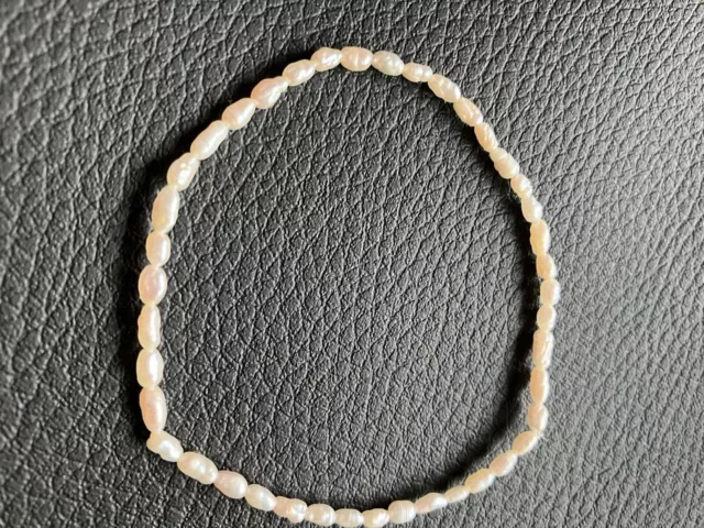 Armband echte Süsswasser Biwa  Perlen weiß 19 cm