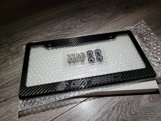 Real 3K Carbon Fiber License Plate Frame For Shelby GT350 Mustang - Black