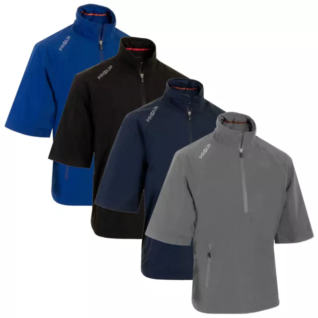 ProQuip Hommes Tempête Imperméable Golf Manches Courtes Pluie Haut / Veste Zippé