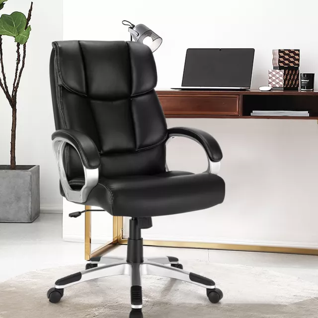 Office Chair Big&Tall High-Back Chair Executive Ergonomic Seat PU Leather 136KG
