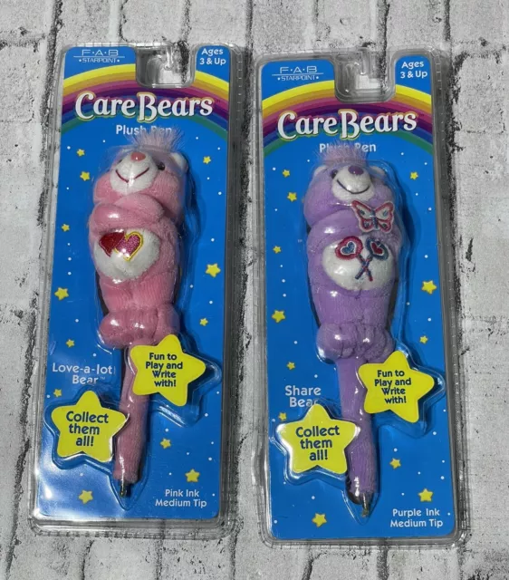 2005 Care Bears Plush Pen Share Bear Purple and Pink Ink American Greetings NEW