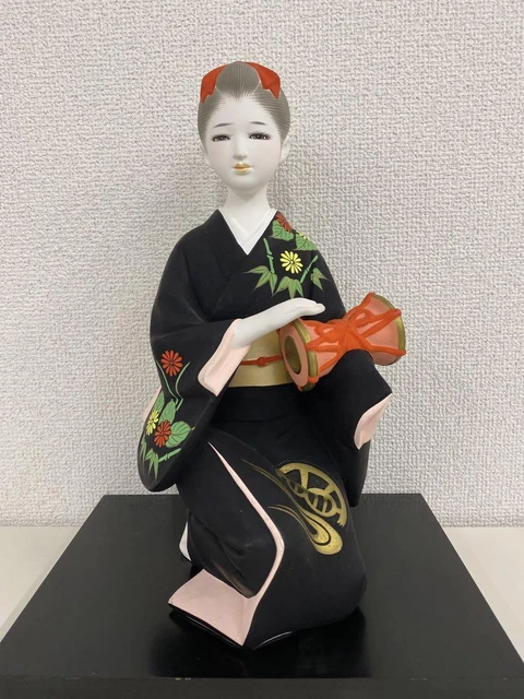 Hakata doll Taiko female KIMONO Japanese Statue Figurine 11.8 inch tall