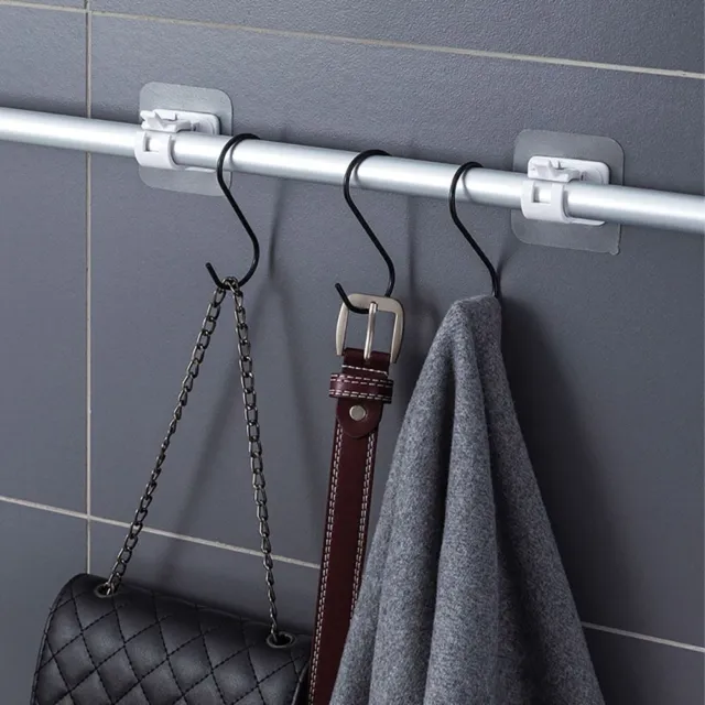 Free Kitchen Self Adhesive Hanger Towel Holder Curtain Rod Bracket Wall Hooks