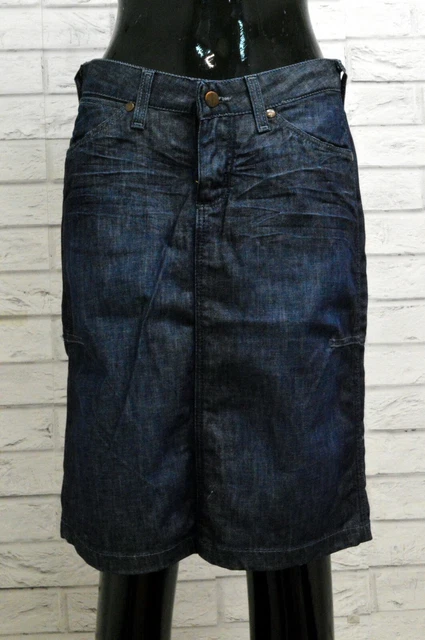 Gonna Donna Wrangler Taglia 28 Cotone Denim Minigonna Skirt Short Slim Woman 2