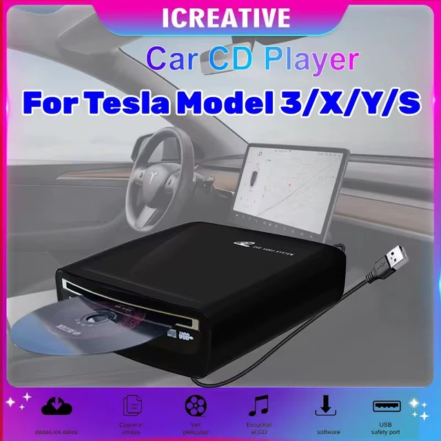 Car's Computer Cd EXTERNAL CAR DVD CD Player for MP5, LED TV, PC and Most Cars as Tesla ...