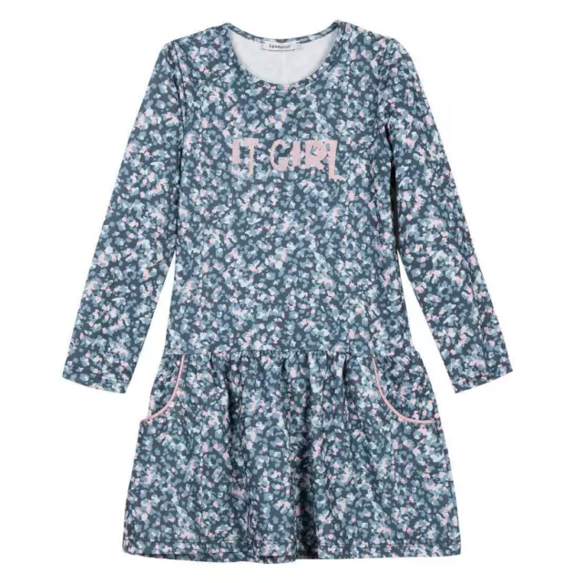 Kleid Langarm 3 POMMES Mädchen IT Girl gris vert Gr. 140