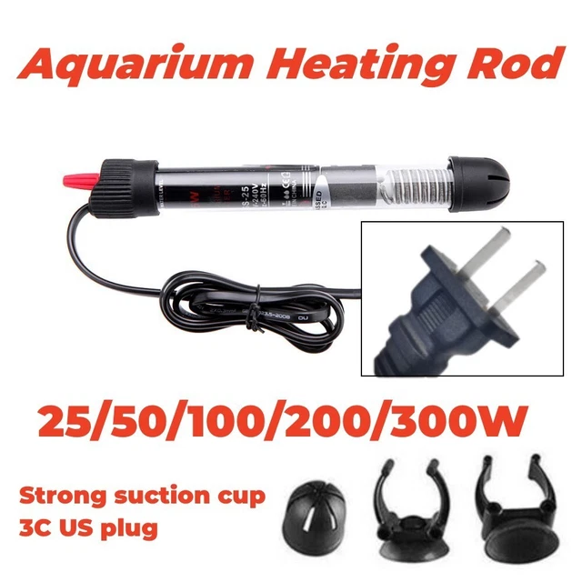 Submersible Aquarium Fish Tank Heater Rod Heating Adjustable Thermostat US Plug