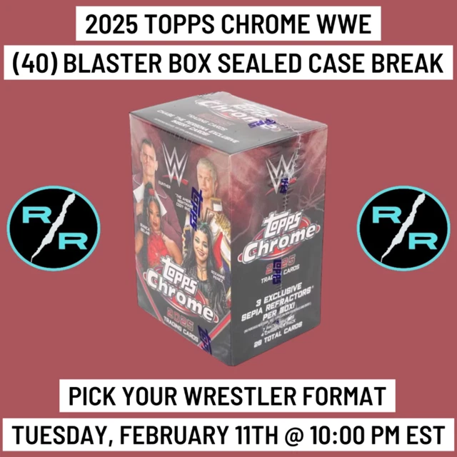 2025 Topps Chrome Wwe Blaster Box - 3 Sepia Refractors Per Box