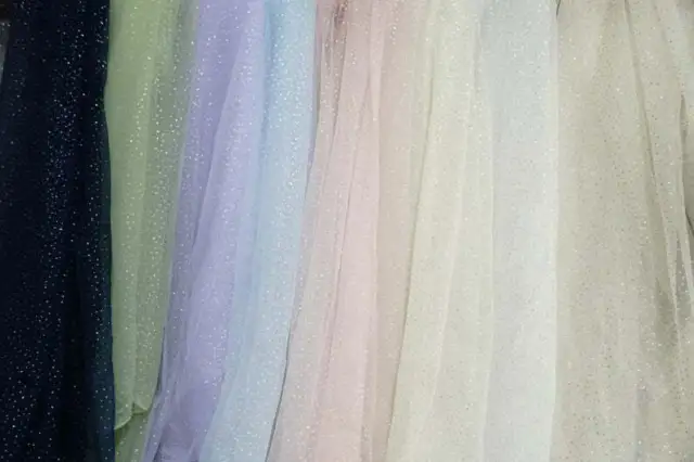 Bridal Tulle Fabric Glitter Shiny Sheer Mesh DIY Tutu Skirt Wedding Dress Crafts