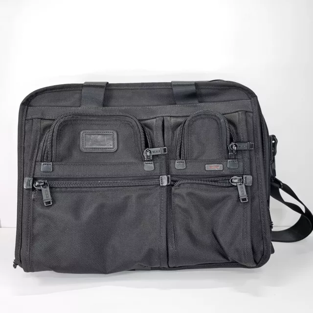 Tumi 26145DH Alpha-2 Black T-Pass Laptop Expandable Brief Case Bag 12"x16"