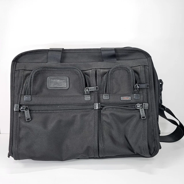 Tumi 26145DH Alpha-2 Black T-Pass Laptop Expandable Brief Case Bag 12"x16"