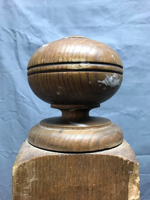 Antique Decorative Hardwood Oak Newel Post 5x42 Old Vintage Staircase 1474-22B 3