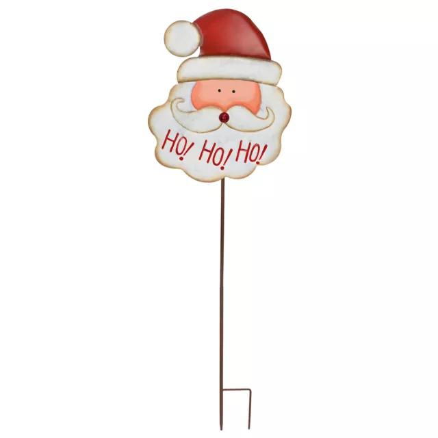 Santa Claus Garden Stake Decor With Blinking Nose  LED Battery Operated