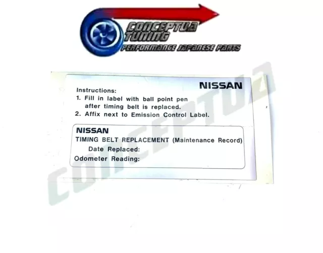 Gen Nissan Timing Belt Replacement Sticker For SKYLINE R32 R33 R34 GTR GTST GTT