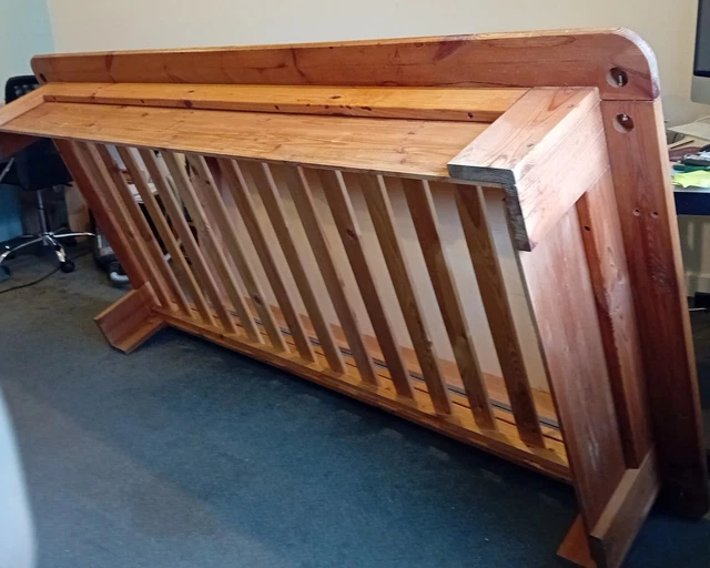 LARGE WOODEN SLATTED argos bed frame with head board and storage drawer