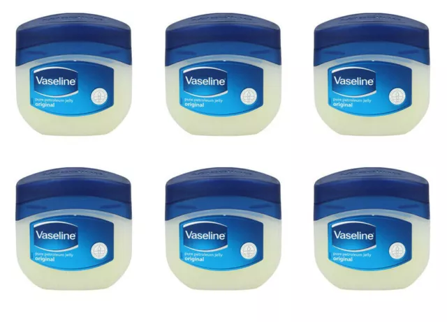 6x Vaseline Original Pure Petroleum Jelly Feuchtigkeitscreme, 100ml NEU