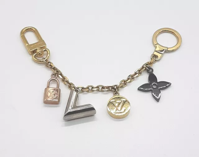 Louis Vuitton Bag Charm Kaleido V Padlock Gold Silver Key Ring