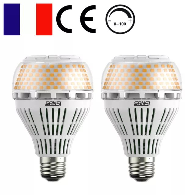 E27 27W=250W Ampoule 4000lm À intensité variable Économie d'énergie Lampe SANSI