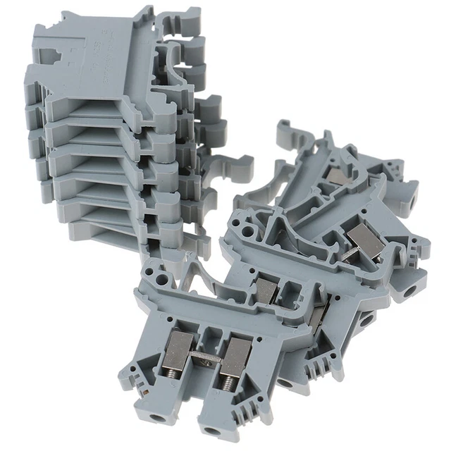 10pcs Rail Terminal Block Universal Panel Mount UK 2.5B 32A Screw Connection ba