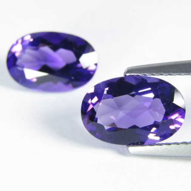 4.28Cts Dazzling Natural Amethyst Oval 10.7X7.2mm Matching Pair Ref VDO