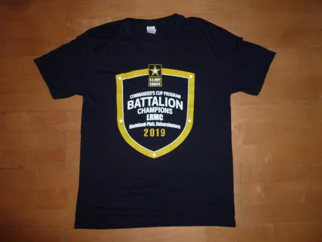 Nw. Orig. US Army Europe Battalion Championship T-Shirt Gildan 100 % Polyester L