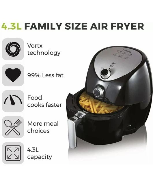 BROKEN TIMER DIAL New Tower 4.3 Litre Air Fryer Vortx T17021 Black In