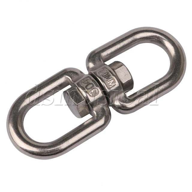 304 Stainless Steel Double Ended Swivel Rigging M10 Hook for Hanging Lifting
