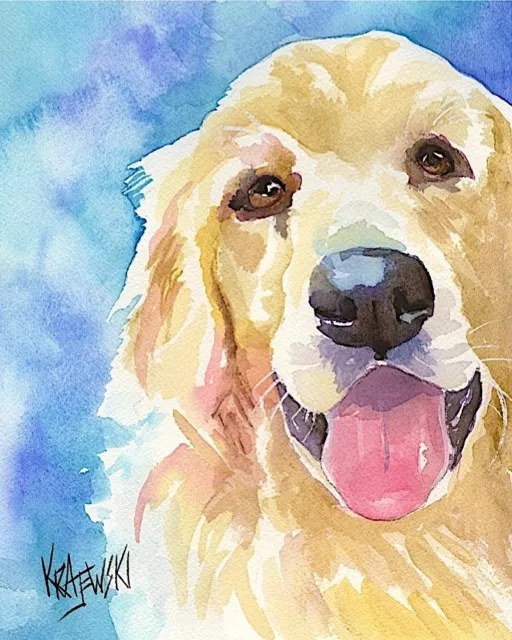 Golden Retriever Art Print from Painting | Gifts, Poster, Picture 8x10