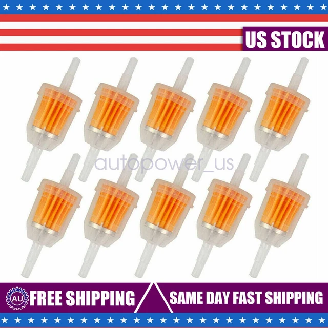 10PCS MOTOR INLINE Gas Oil Fuel Filter Small Engine For 1/4” 5/16″ Line US