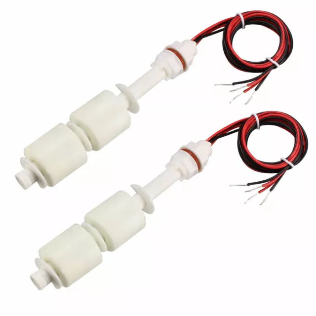 2pcs PP Dual Float Switch M10 115mm Vertical Water Level Sensor for Tank Pool