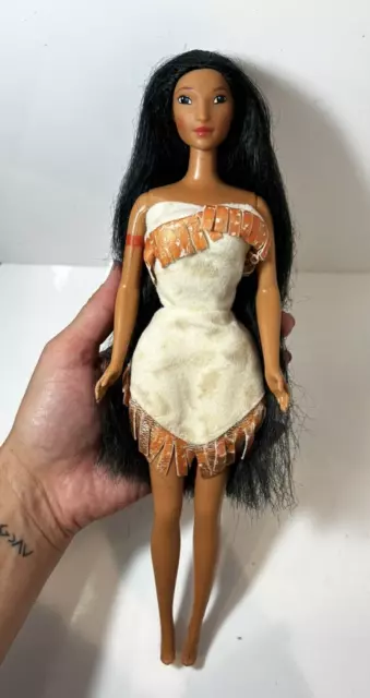 Vintage Mattel 1966 Pocahontas Native American Brunette Long Hair Disney Doll