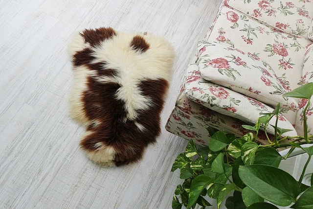 Alfombra de piel de oveja real manta de piel de oveja genuina decoración de sala de caza cuero Jacob