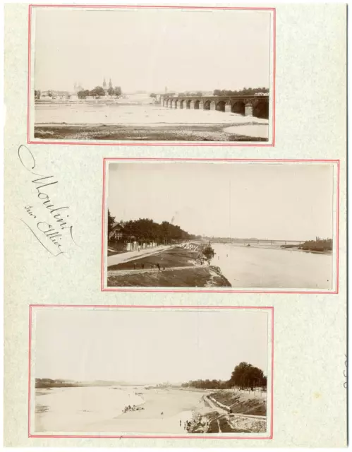 France, Moulins, Allier, vue générale  vintage silver printEnsemble de 3 photo