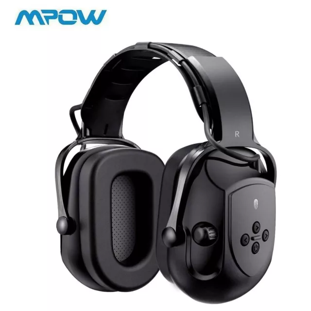 Mpow Electronic Ear Defenders Stero Bluetooth Headphones Safety Ear Muffs Mic