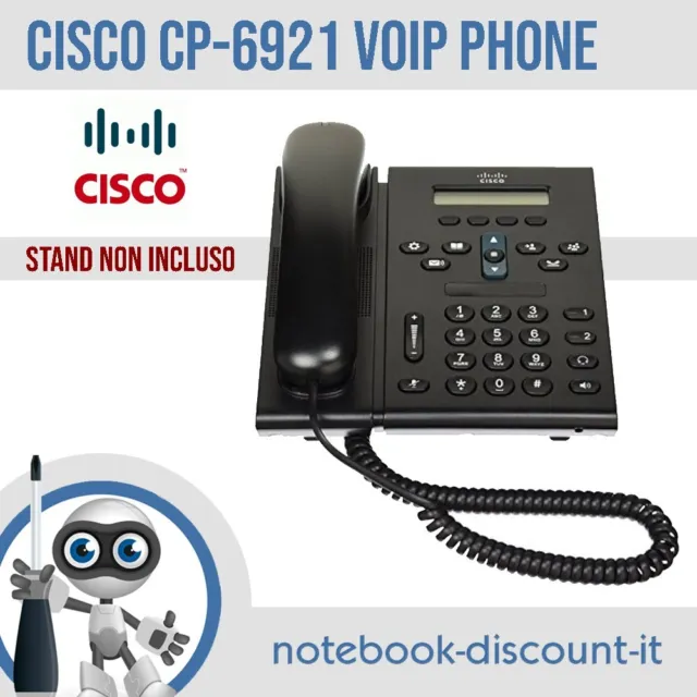 Cisco IP PHONE PoE VoIP Phone CP-6921 Telefono con Cornetta *NO STAND INCLUDED*