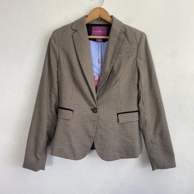 Savile Row Co Houndstooth Blazer Womens Size Small Elbow Patches New