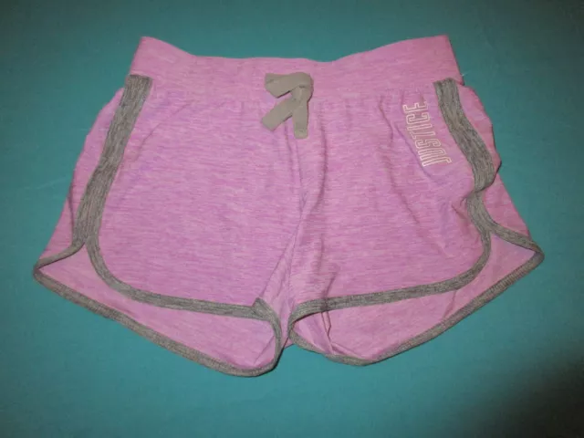 JUSTICE Girls Purple Gray Athletic Shorts Size 10